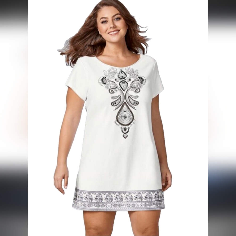 Venus Women's Boho Tee Shirt Dress Size 1X